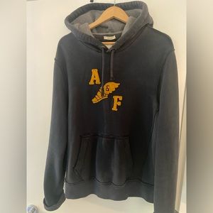 Mens xxl Abercrombie & fitch heavy hoodie, dark blue, extra long sleeves
